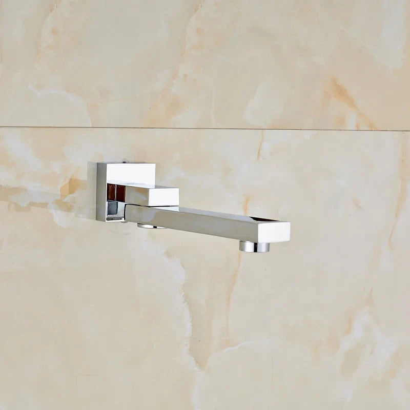 Afralia™ Chrome Waterfall Bathroom Faucet Rotate Bathtub Spout Wall Mount Brass Tap