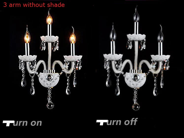 Afralia™ Crystal Wall Lamp with Double Head LED Bulbs and Fabric Lampshade