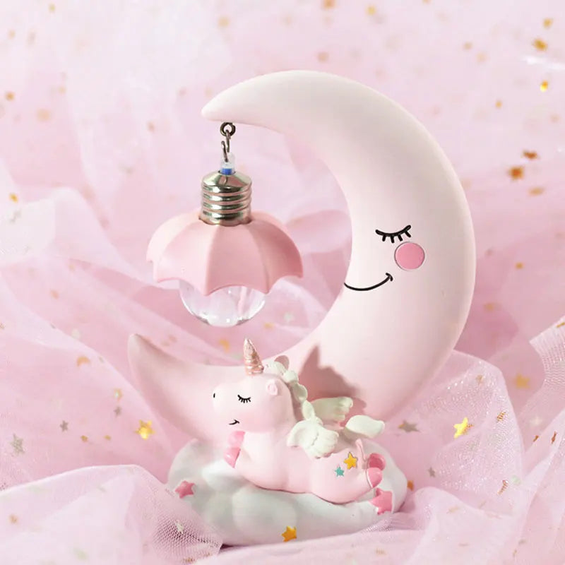 Afralia™ Unicorn LED Night Light Moon Lamp Kids Home Decor Gift