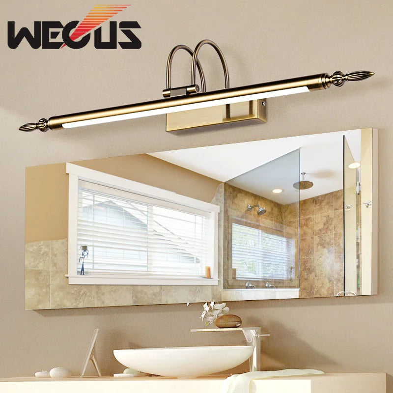 Afralia™ Sand Nickel LED Bathroom Mirror Light 9W 56CM Black Wall Picture Lighting