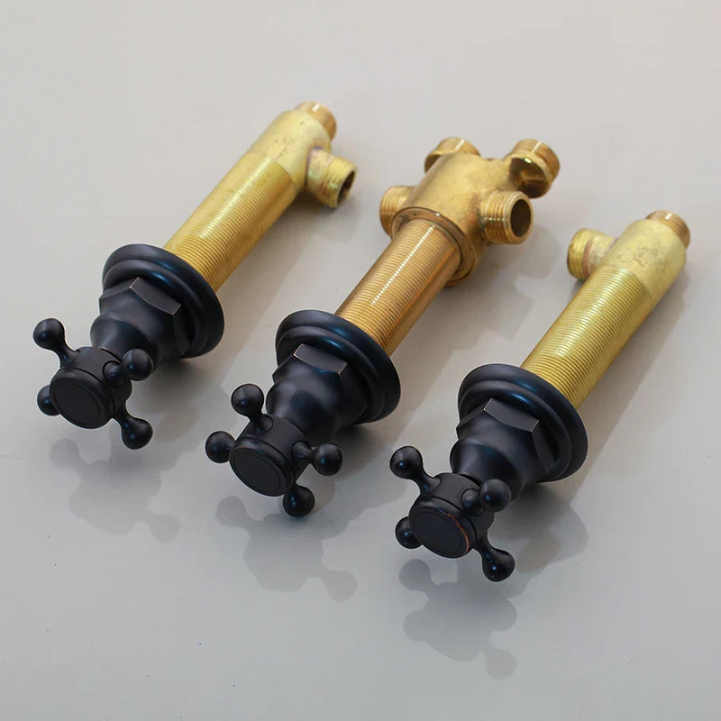 Afralia™ Black Painting Water Control Valve for Bathtub Faucet Mixer Handle