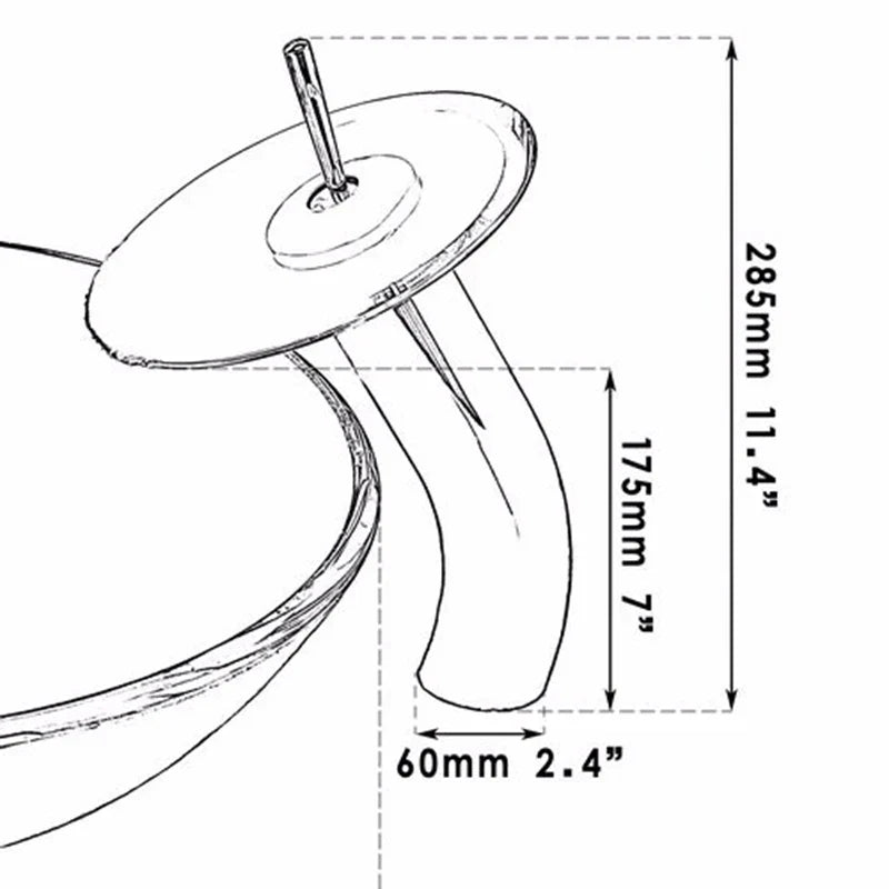 Afralia™ Black Glass Waterfall Bathroom Sink Tap Mixer Faucet