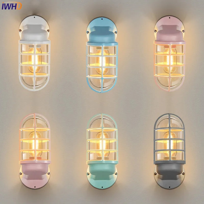 Afralia™ Nordic LED Outdoor Wall Light Glass Shade Courtyard Porch Lamp