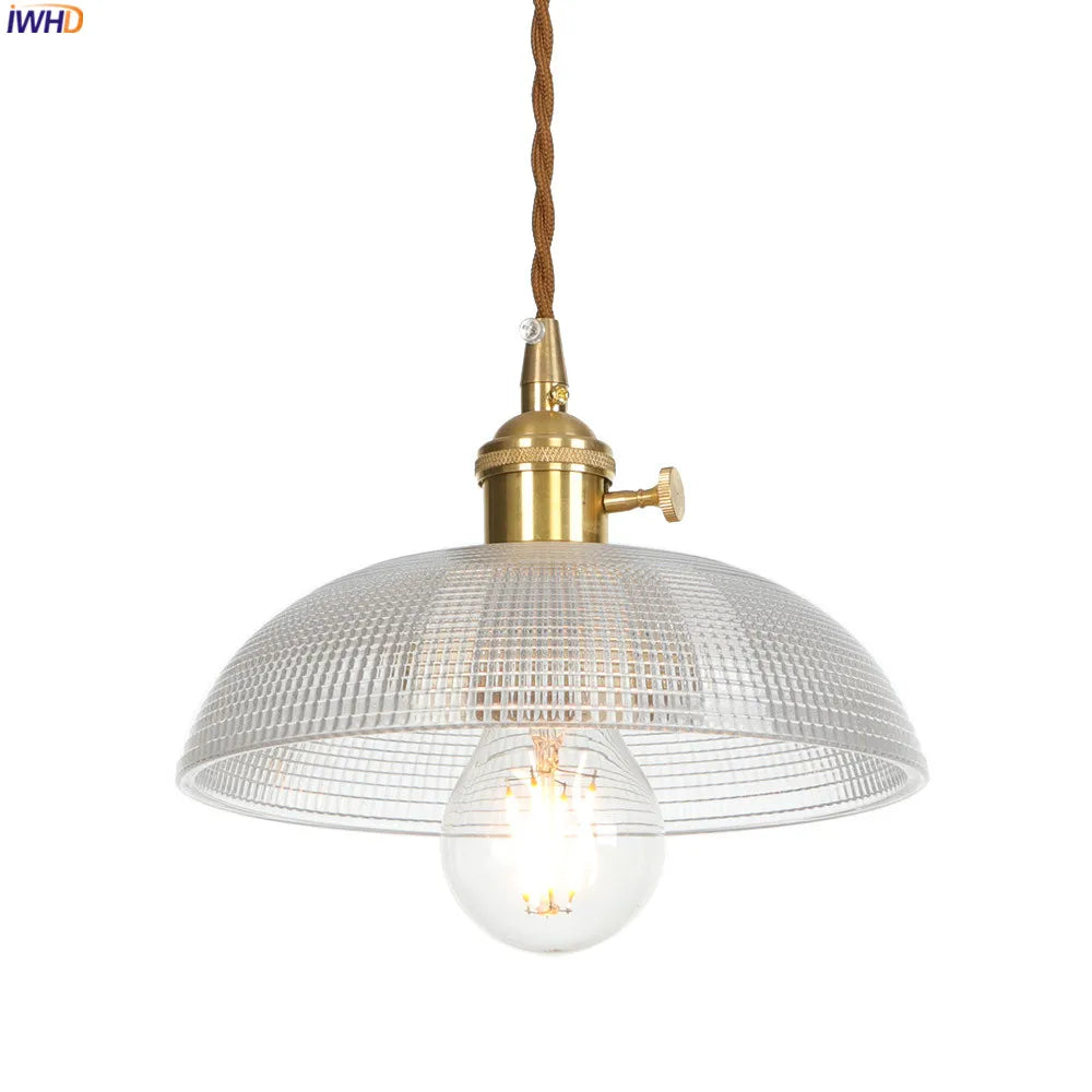 Afralia™ Nordic Edison LED Pendant Light Copper Glass Hanglamp