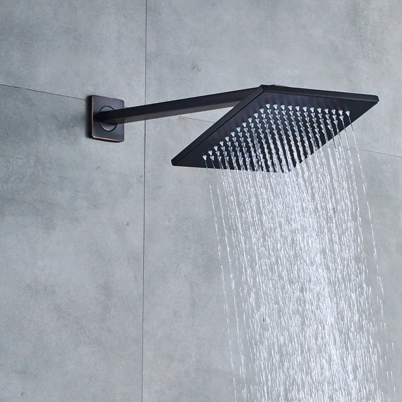 Afralia™ Black Bronze Shower Faucet Set with Rainfall Mixer Tap & 2-ways Valve