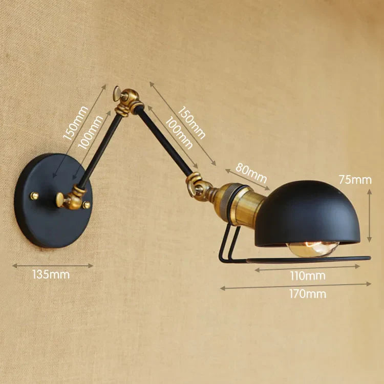 Afralia™ Industrial Vintage Wall Sconce Swing Arm Light Fixture