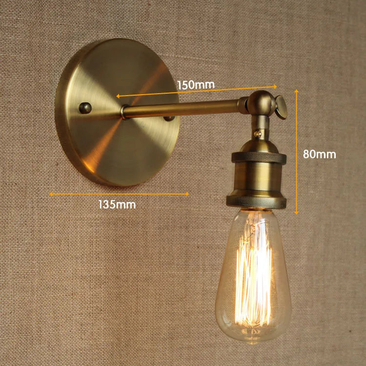 Afralia™ Retro Loft Vintage Wall Lamp Gold Shade Industrial Sconce Fixtures