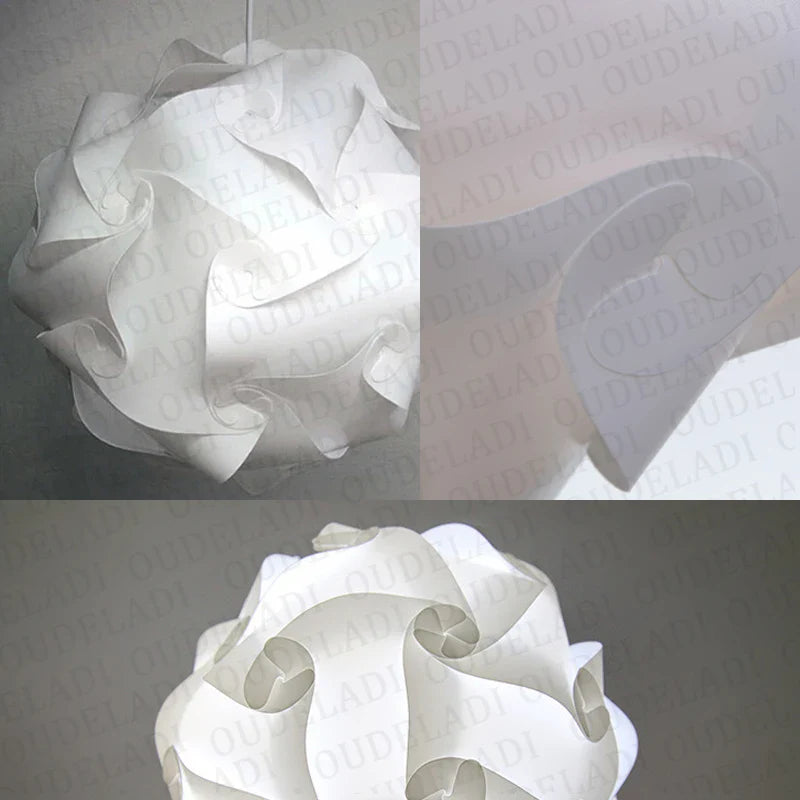 Afralia™ White PP Plastic Jigsaw Pendant Lights 30cm/40cm Modern Decorative Lamp