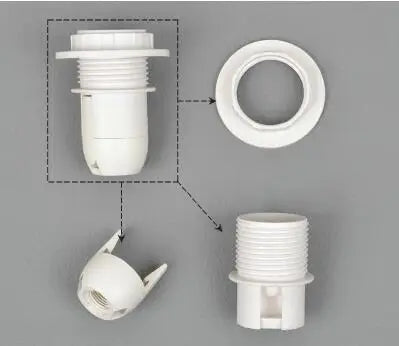 Afralia™ E27 Lamp Bulb Holder Fitting, Black/White, 110v-220v Lighting Accessory