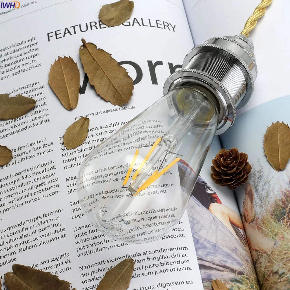 Afralia™ Aluminum E27 Lamp Base Holder Vintage Light Bulb Socket Edison 110-220V