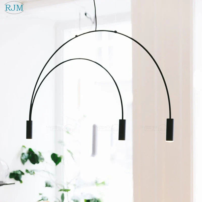 Afralia™ Postmodern Arch Chandelier for Restaurant Living Room Bedroom Cafe Study Lighting