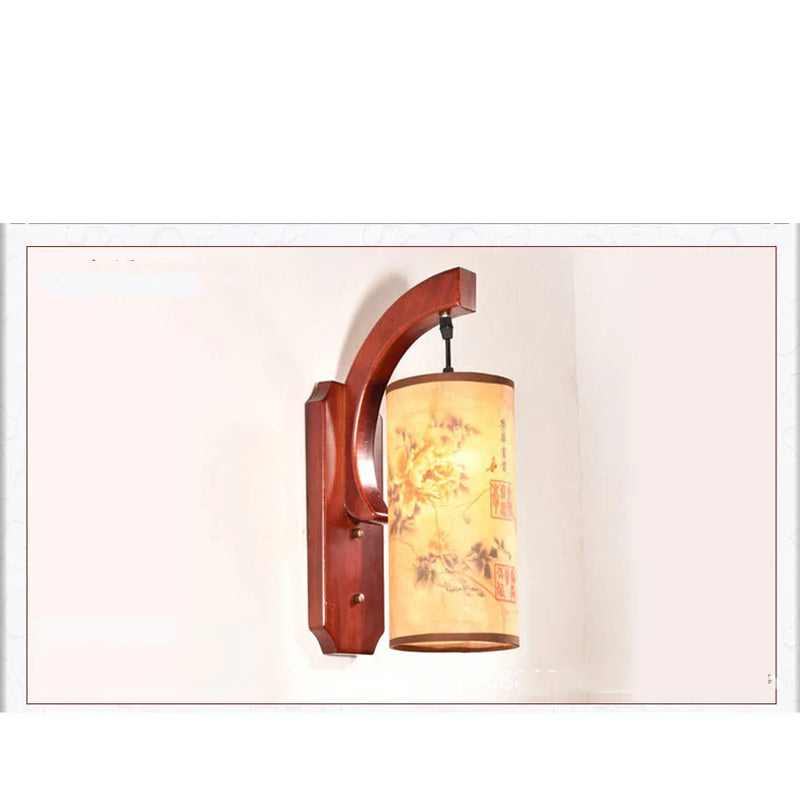 Afralia™ Vintage Wood Wall Sconce Antique Chinese Retro Lamp for Stair Aisle Bedroom Living Room