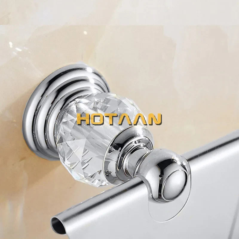 Afralia™ Crystal Chrome Toilet Paper Holder - Wall Mount Paper Towel Rack