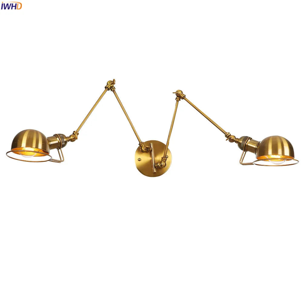 Afralia™ Industrial Swing Arm Wall Sconce Light Fixture Bedroom Bathroom Loft Vintage