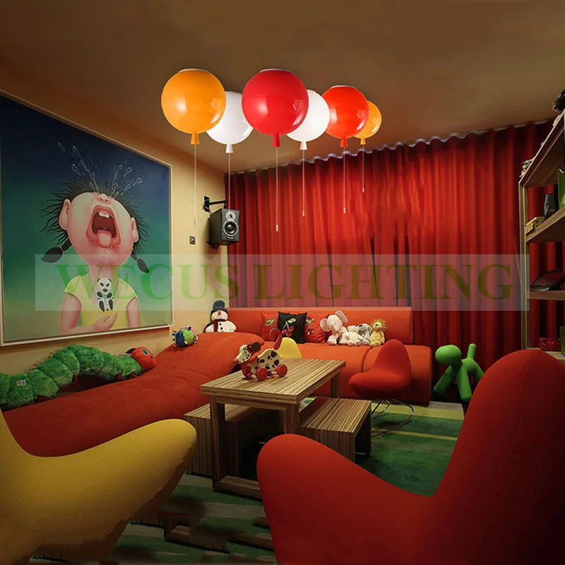 Afralia™ Colorful Balloon Ball Lampshade Light for Children's Room or Living Room Decor