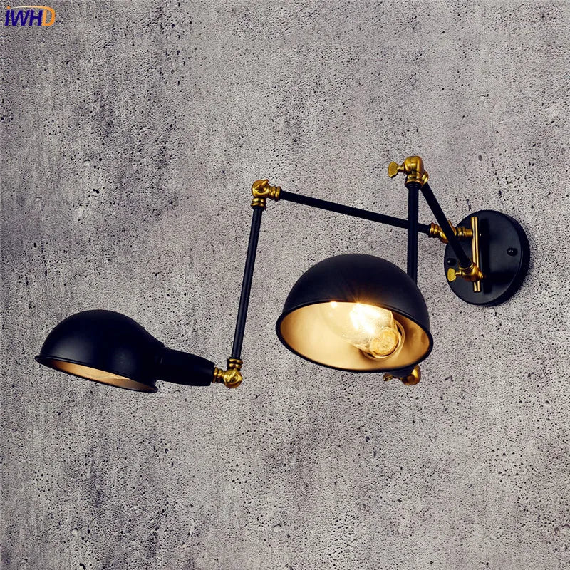 Afralia™ Vintage Industrial Swing Arm Wall Sconce Retro Edison Light Fixtures