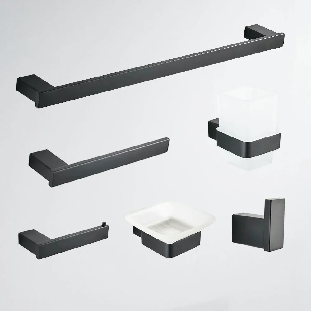 Afralia™ Stainless Steel Bathroom Hardware Set with Euro Style Paper Holders & Towel Ring