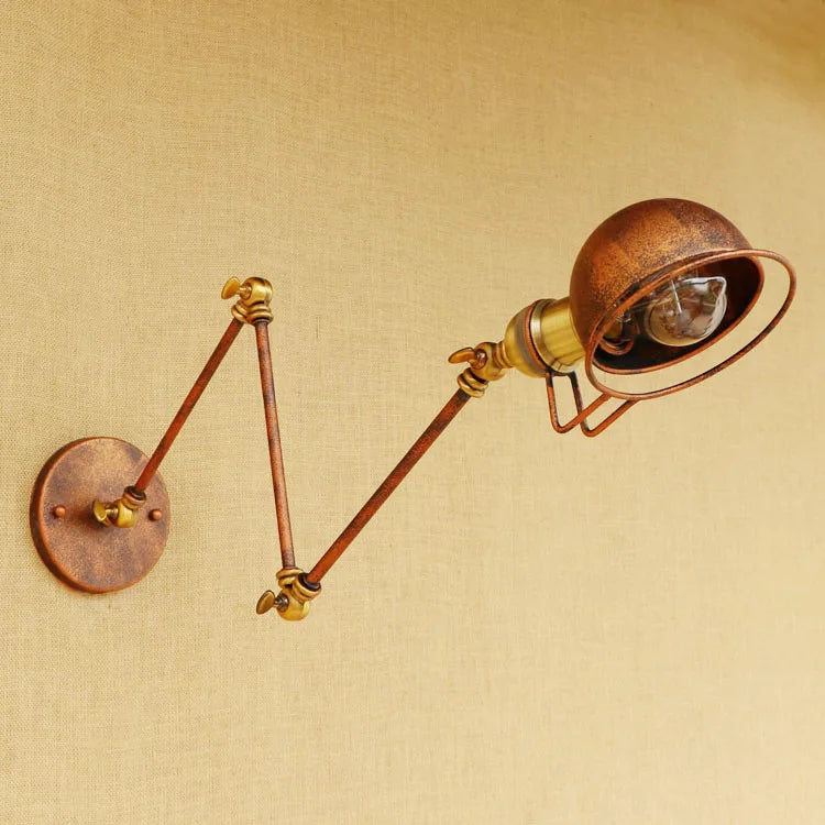 Afralia™ Loft Style Adjustable Swing Arm Wall Sconce - Industrial Retro Vintage Wall Light