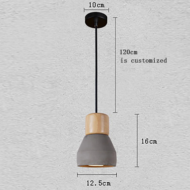 Afralia™ Nordic Wood & Cement Pendant Lights for Modern Decor