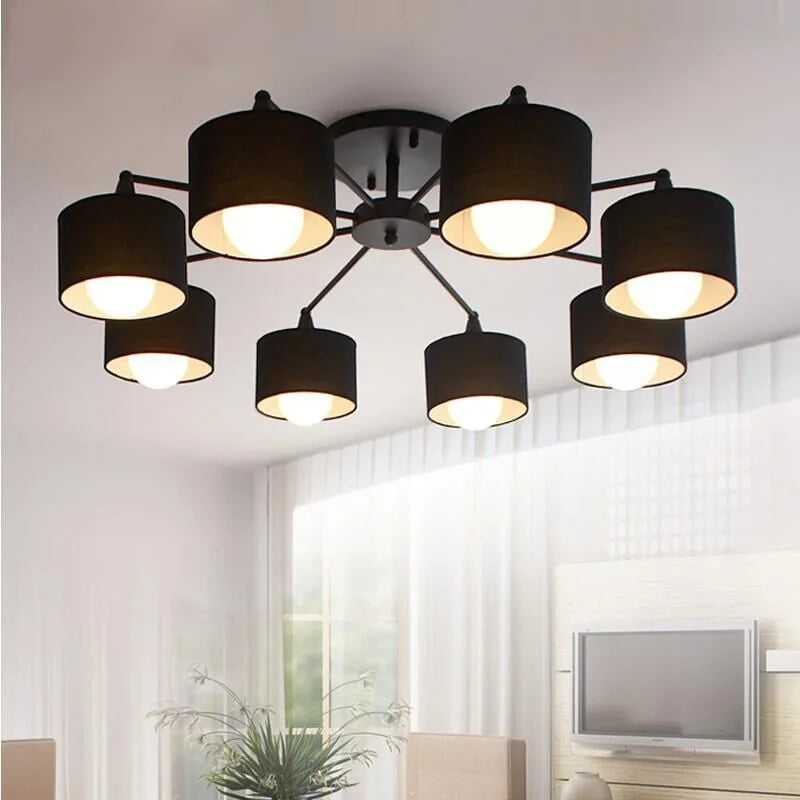 Afralia™ LED Ceiling Chandeliers E27 With Lampshade for Modern Living Room Lighting