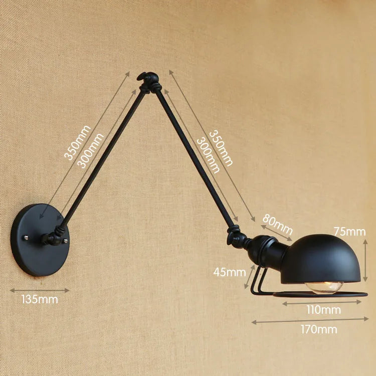 Afralia™ Industrial Vintage Wall Sconce Swing Arm Light Fixture