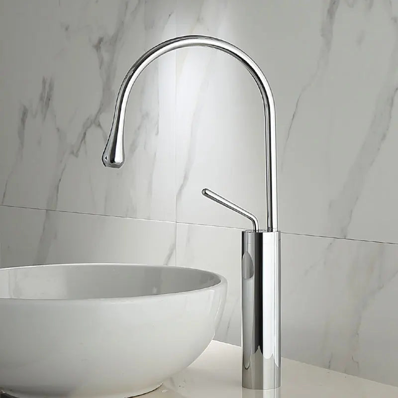 Afralia™ Brushed Gold/Black/White Basin Faucet with Single Handle Swivel Sink Water Crane