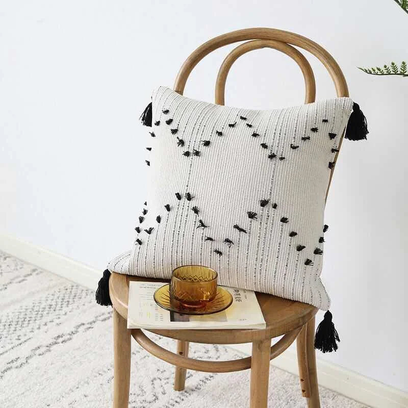 Afralia™ Geometric Tassels Cushion Cover for Home Sofa Bed Decoration