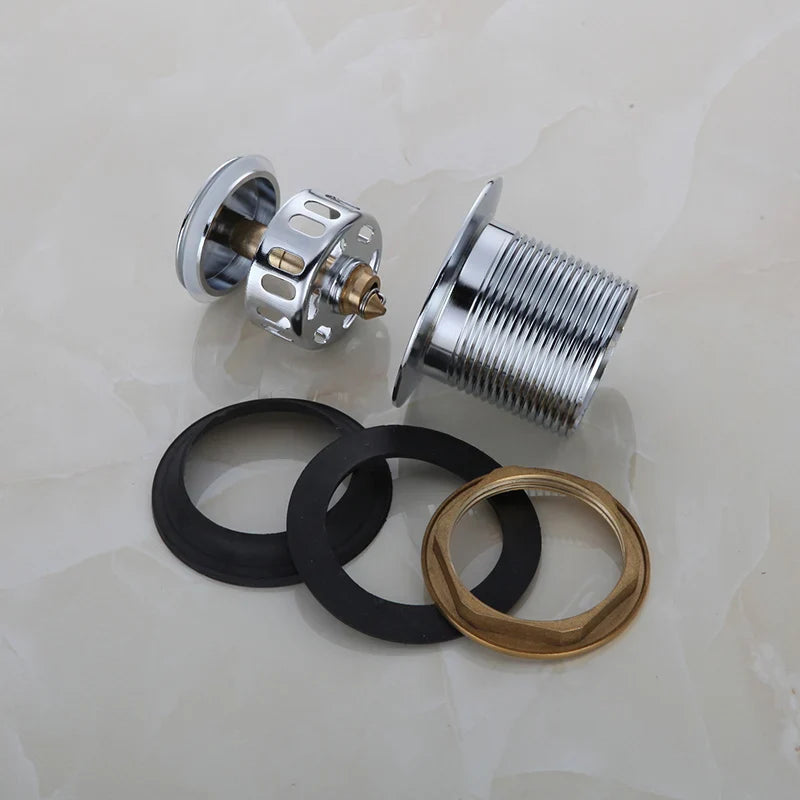 Afralia™ Copper Tub Tub Pop-Up Core Foot Drainer Valve Drain Pipe Fittings