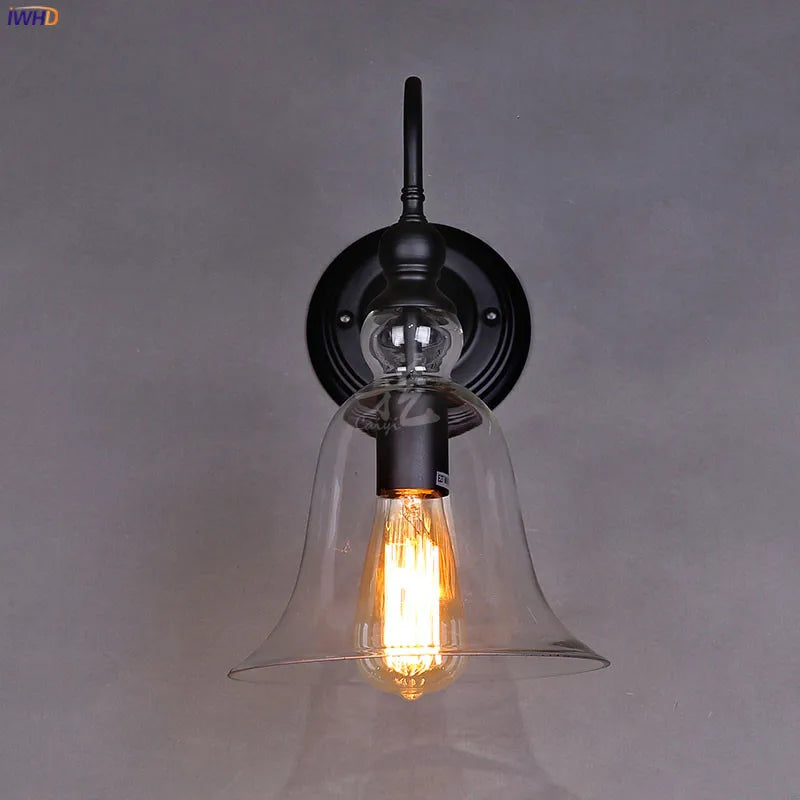 Afralia™ Glass Loft Antique Vintage Wall Lamp Industrial Wall Lights Fixtures