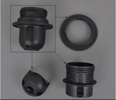 Afralia™ E27 Lamp Bulb Holder Fitting, Black/White, 110v-220v Lighting Accessory