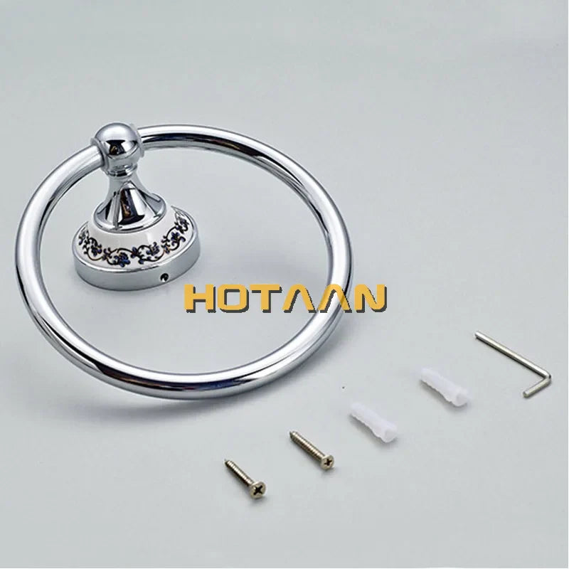 Afralia™ Stainless Steel Towel Ring Wall Mount Chrome Bathroom Accessories