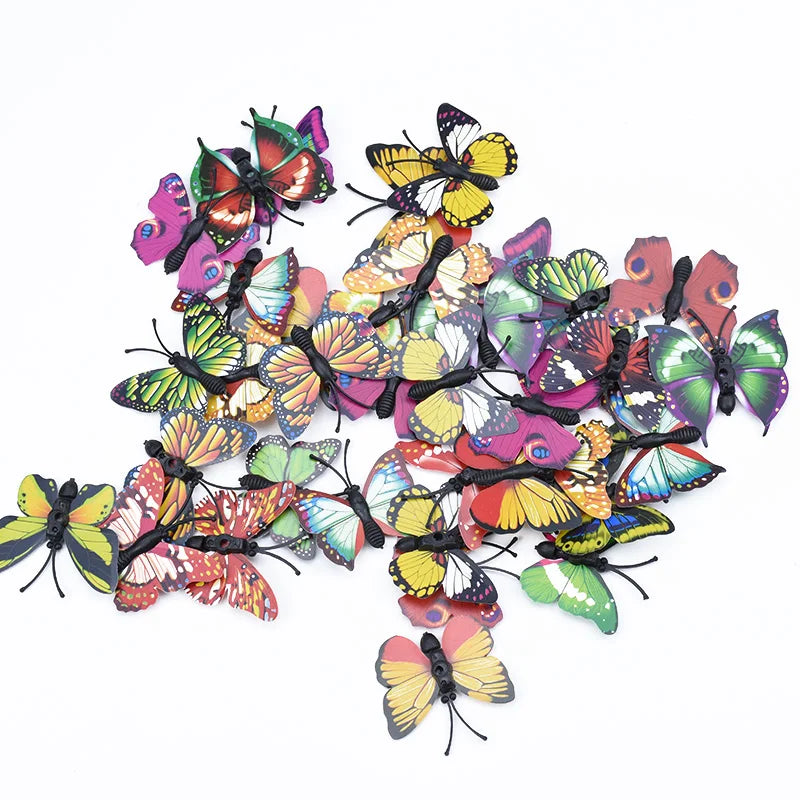 Afralia™ Plastic Butterfly Fridge Sticker Set for Home Decoration and DIY Gifts