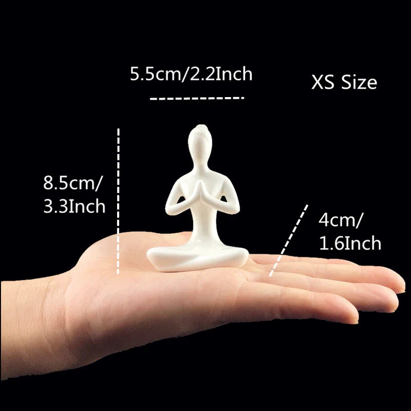 Afralia™ Ceramic Yoga Figurines: Elegant White Abstract Woman Miniatures for Home Decor