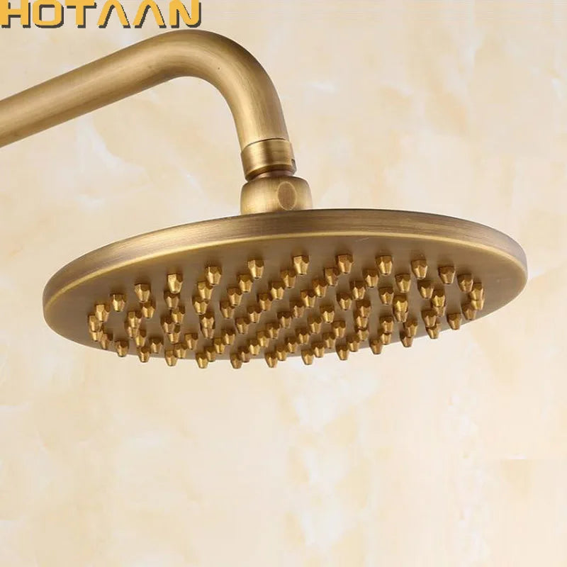 Afralia™ 8" Copper Round OverHead Rain Shower Head in Antique Brass Finish