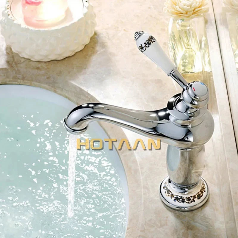 Afralia™ Chrome Basin Faucet Single Handle Mixer Tap Brass Water Mixer