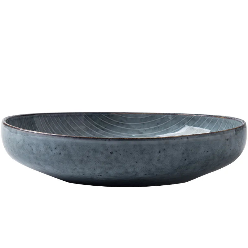 Afralia™ Japanese Style Ceramic Soup Bowl - Large Salad Bowl Tableware