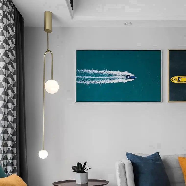 Afralia™ Geometric Pendant Light: Nordic Minimalist Bedroom & Living Room Hanging Lamp