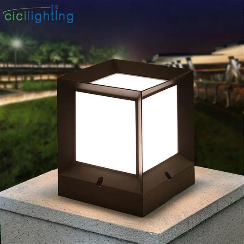 Afralia™ Outdoor Black Pillar Lamp E27 Landscape Lighting for Yard Garden