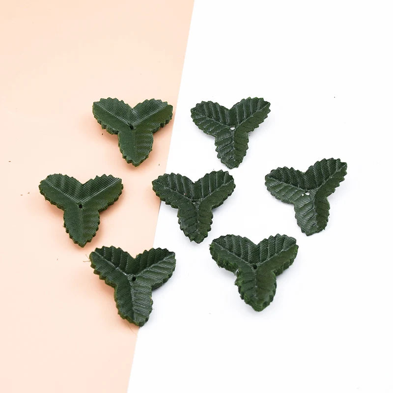 Afralia™ Fake Leaves Christmas Decor for Home Wedding DIY Gifts Box Silk Green Leaf