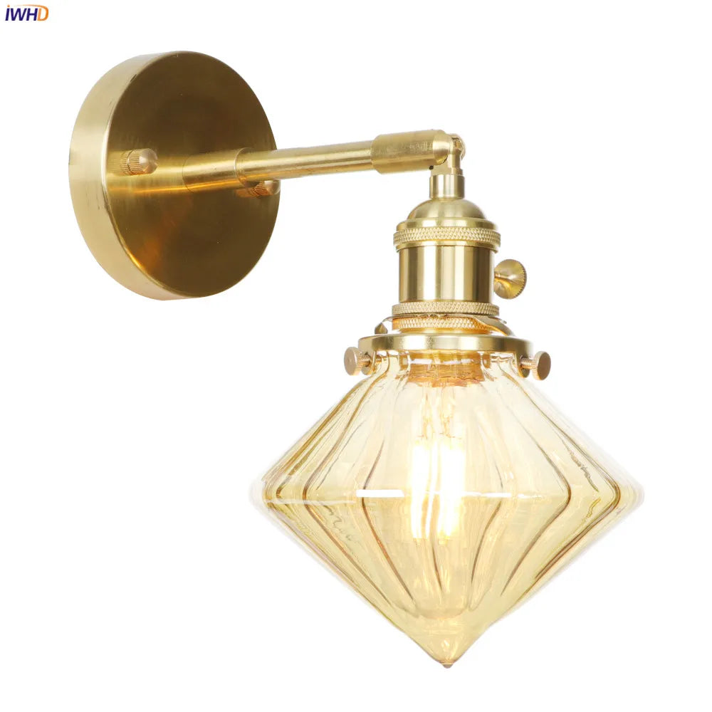 Afralia™ Copper LED Glass Ball Wall Lamp: Nordic Modern Bedroom Bathroom Sconce