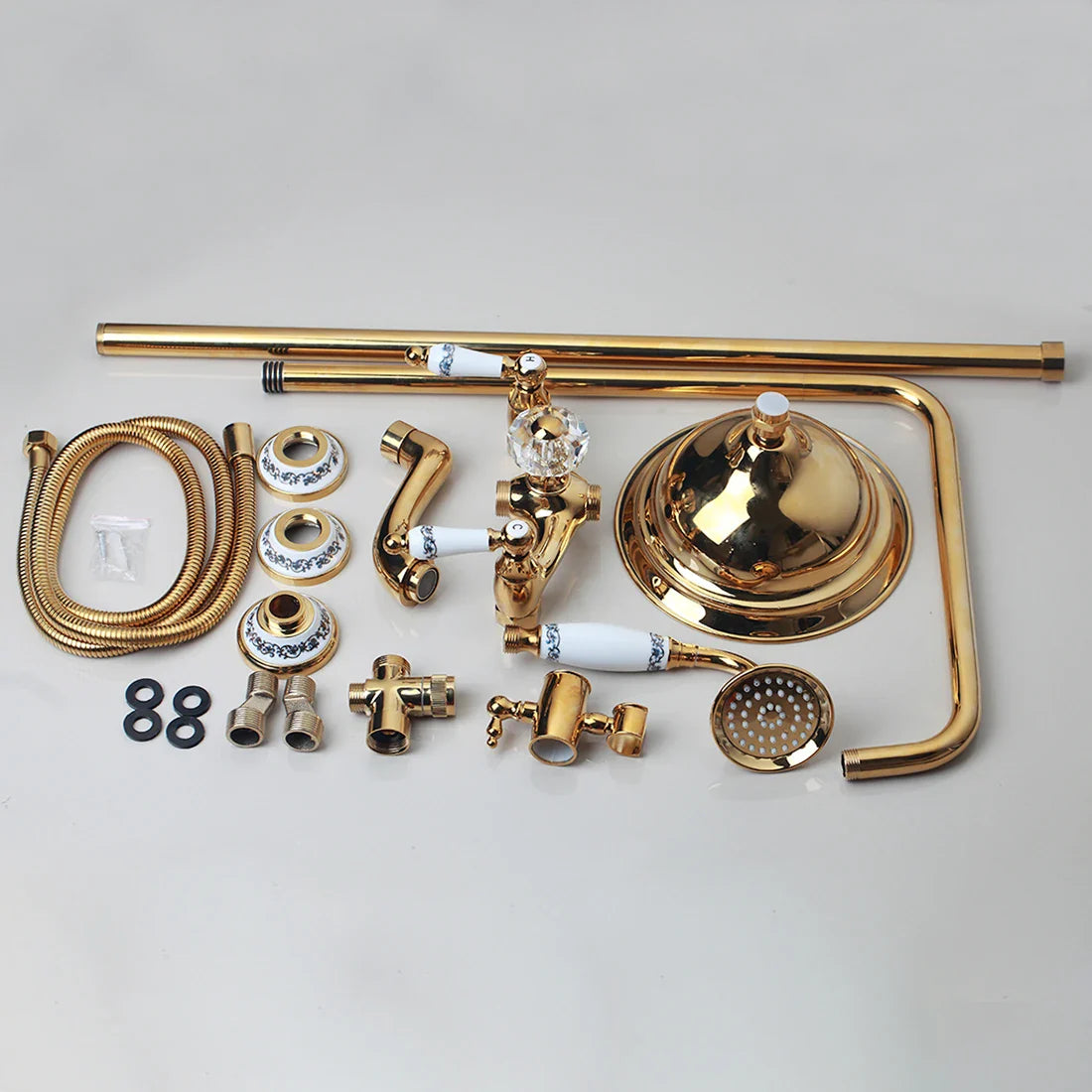 Afralia™ Golden Polished Shower Head with High Pressure Aerator Nozzle