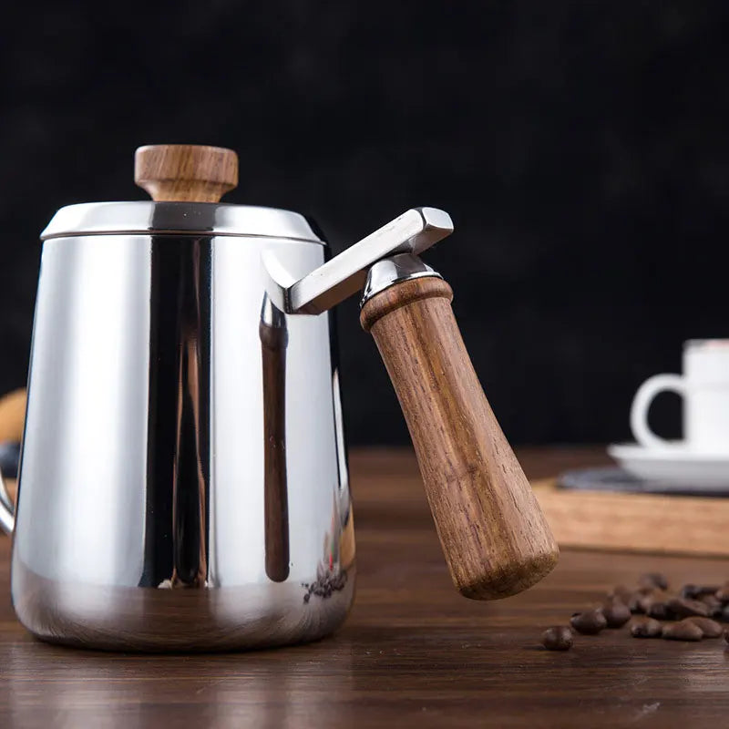 Afralia™ Gooseneck Stainless Steel Pour Over Kettle with Wooden Handle