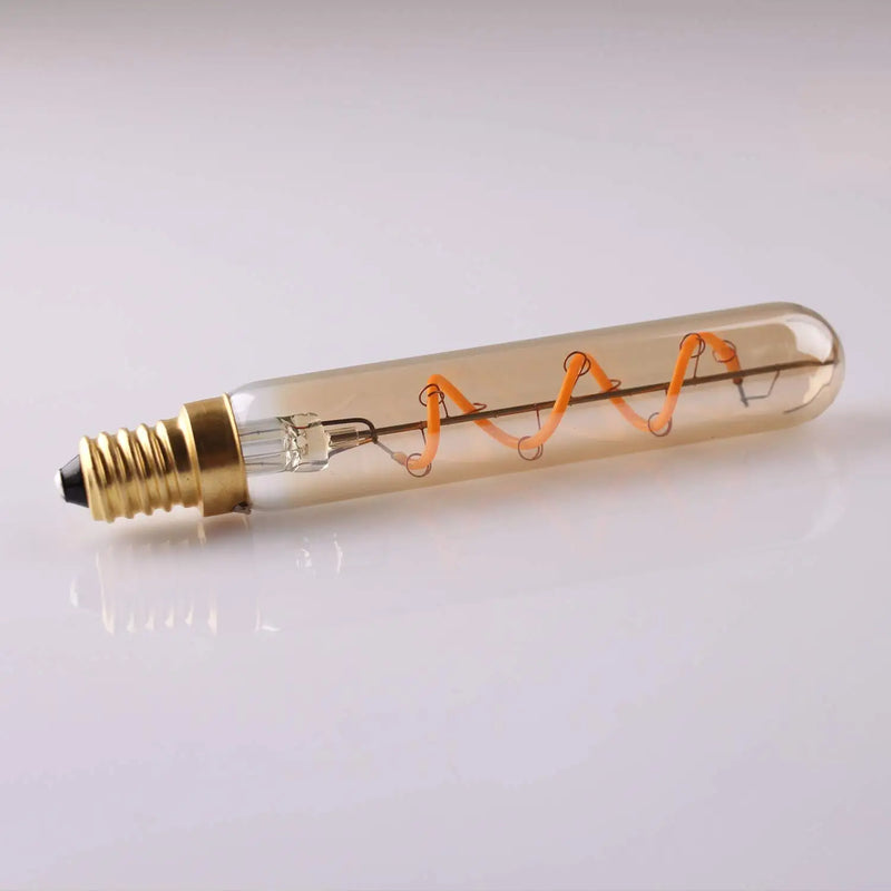 Afralia™ Vintage Amber Glass Bulb, Dimmable 3W LED Tube Light, E12 E14 2200K Filament