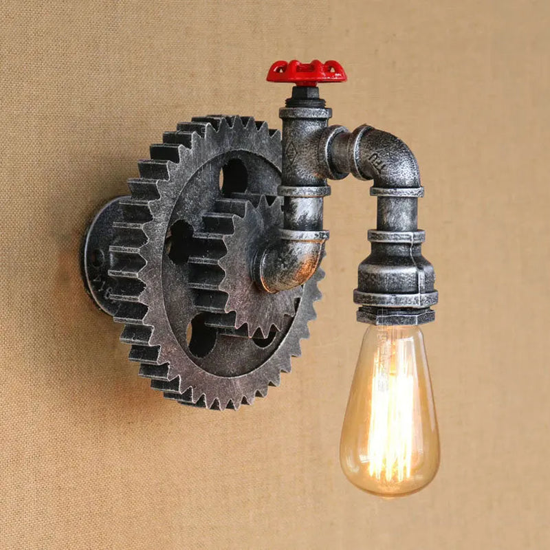 Afralia™ Vintage Iron Pipe Wall Lamps Retro Loft Living Room Bedroom Creative Wall Sconce