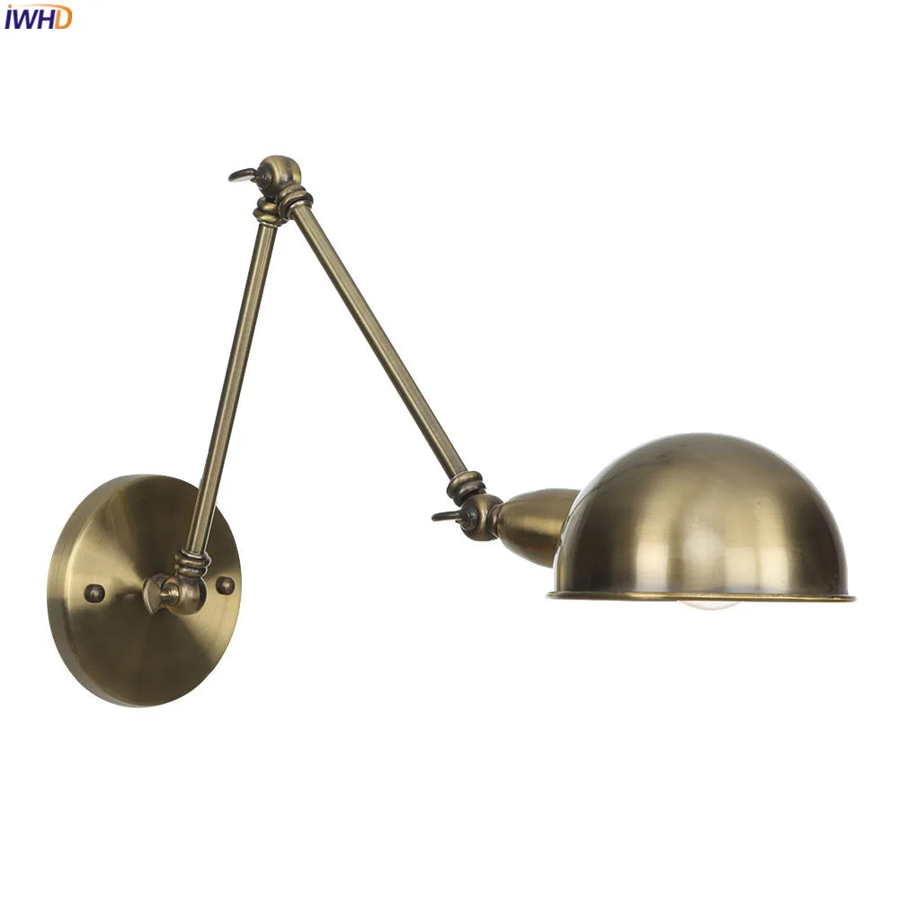 Afralia™ Retro Industrial Swing Arm Wall Lamp LED Light Fixture for Bathroom and Bedroom