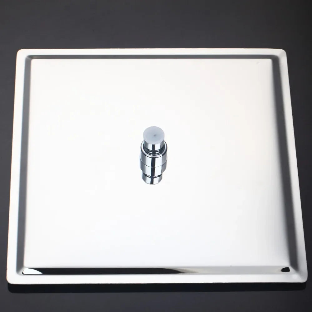 Afralia™ LED Shower Head Square with Temperature Control 3 Color Lights Ultra Thin