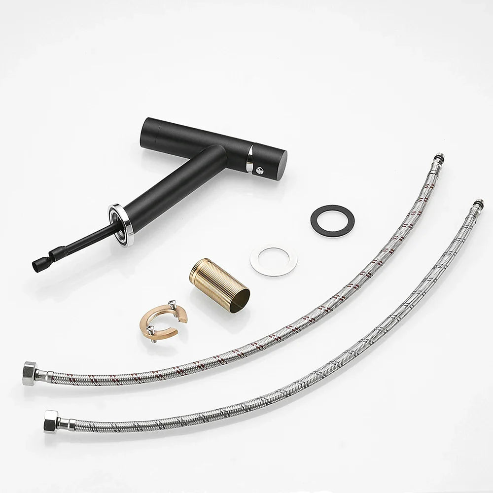 Afralia™ Gold Bathroom Sink Faucet Single Handle Vintage Wash Basin Hot Cold Mixer Tap