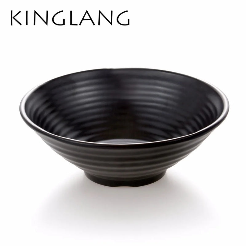 Afralia™ Melamine Ramen Soup Bowl - Black Plastic Bowl - 1 Pcs