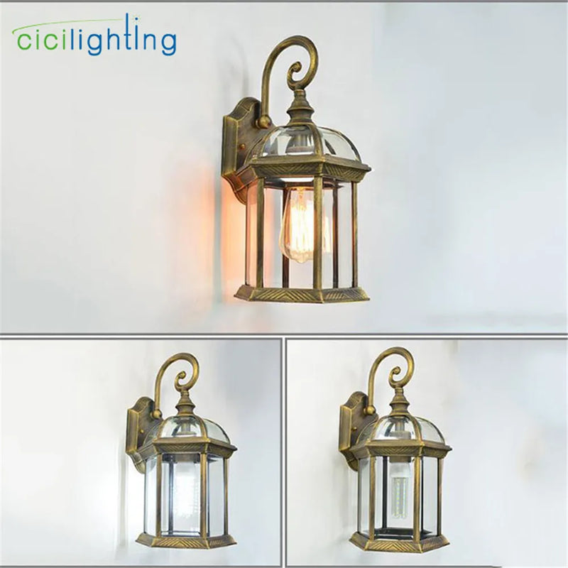 Afralia™ Rustic Waterproof Outdoor Wall Lamp, Antique Garden Lighting, Retro Balcony Lamp