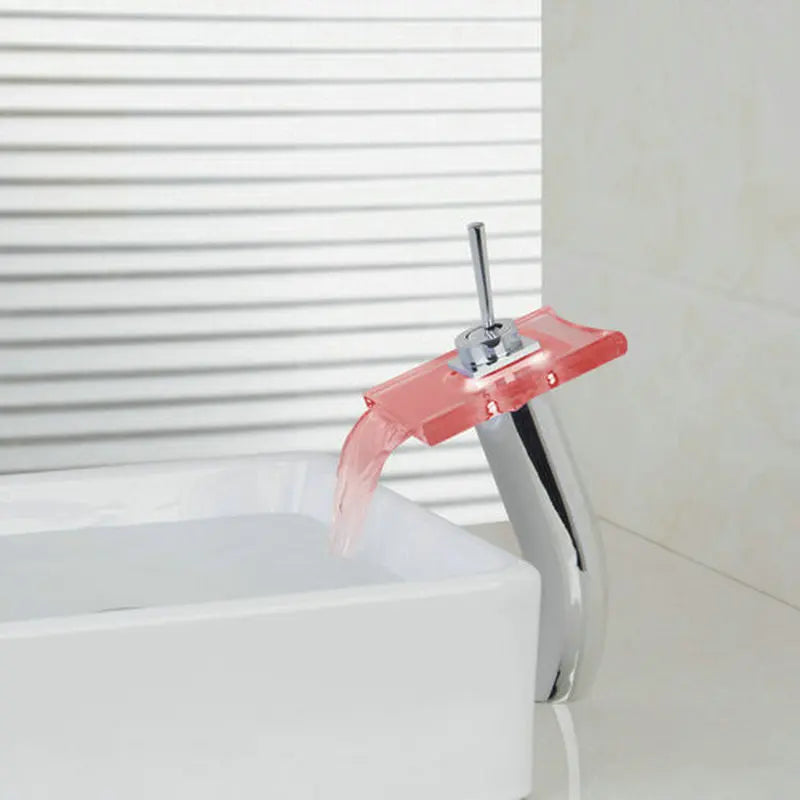Afralia™ LED Waterfall Glass Basin Mixer Faucet